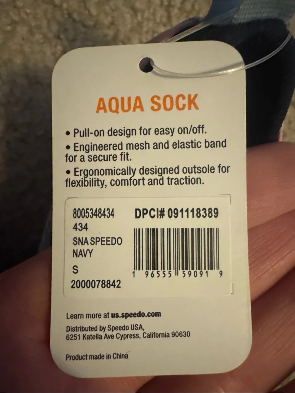 Speedo Navy and Pink Girls' Aqua Sock Water Shoes